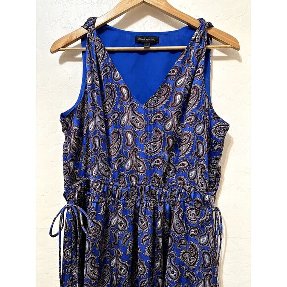 Banana Republic Womans Maxi Dainty Paisly Print Sleeveless Dress Size M Y2K - Picture 7 of 14